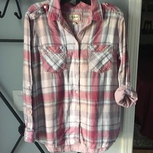 Long sleeve Plaid Boyfriend Shirt